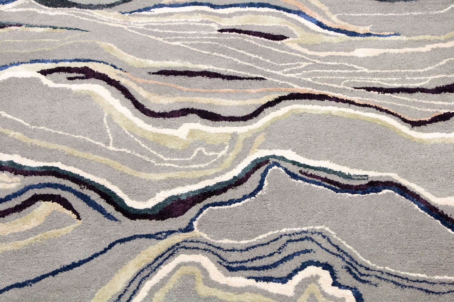 Designer tæppe - 243 x 153 cm - sølv