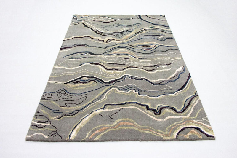 Designer tæppe - 243 x 153 cm - sølv