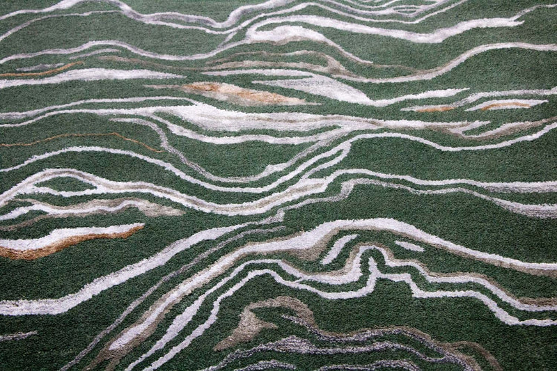 Designer tæppe - 242 x 153 cm - grøn