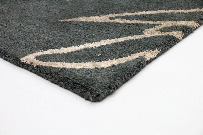 Designer tæppe - 180 x 121 cm - blå