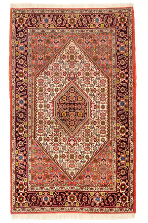 Persisk tæppe - Bijar - 140 x 88 cm - rød
