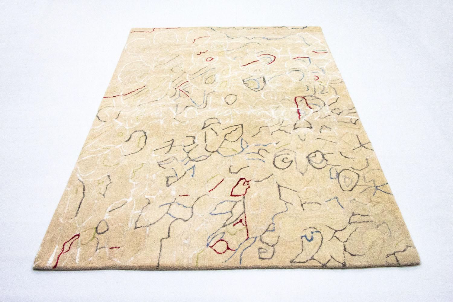 Designer tæppe - 242 x 152 cm - beige