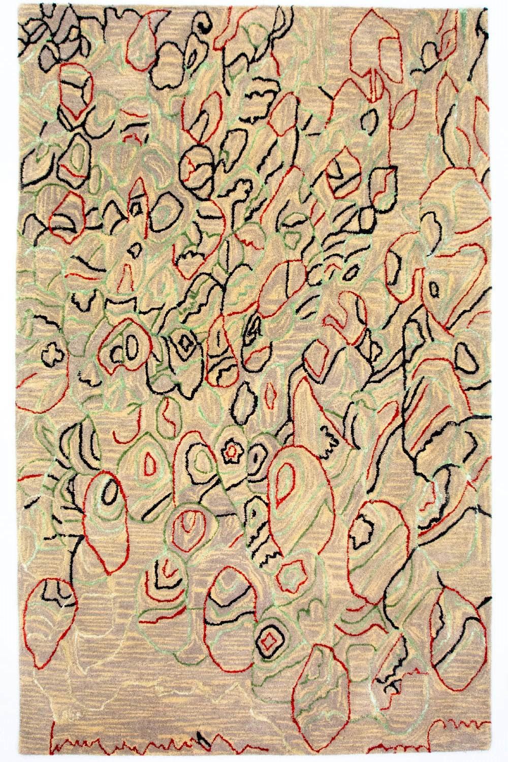 Designer tæppe - 242 x 152 cm - beige