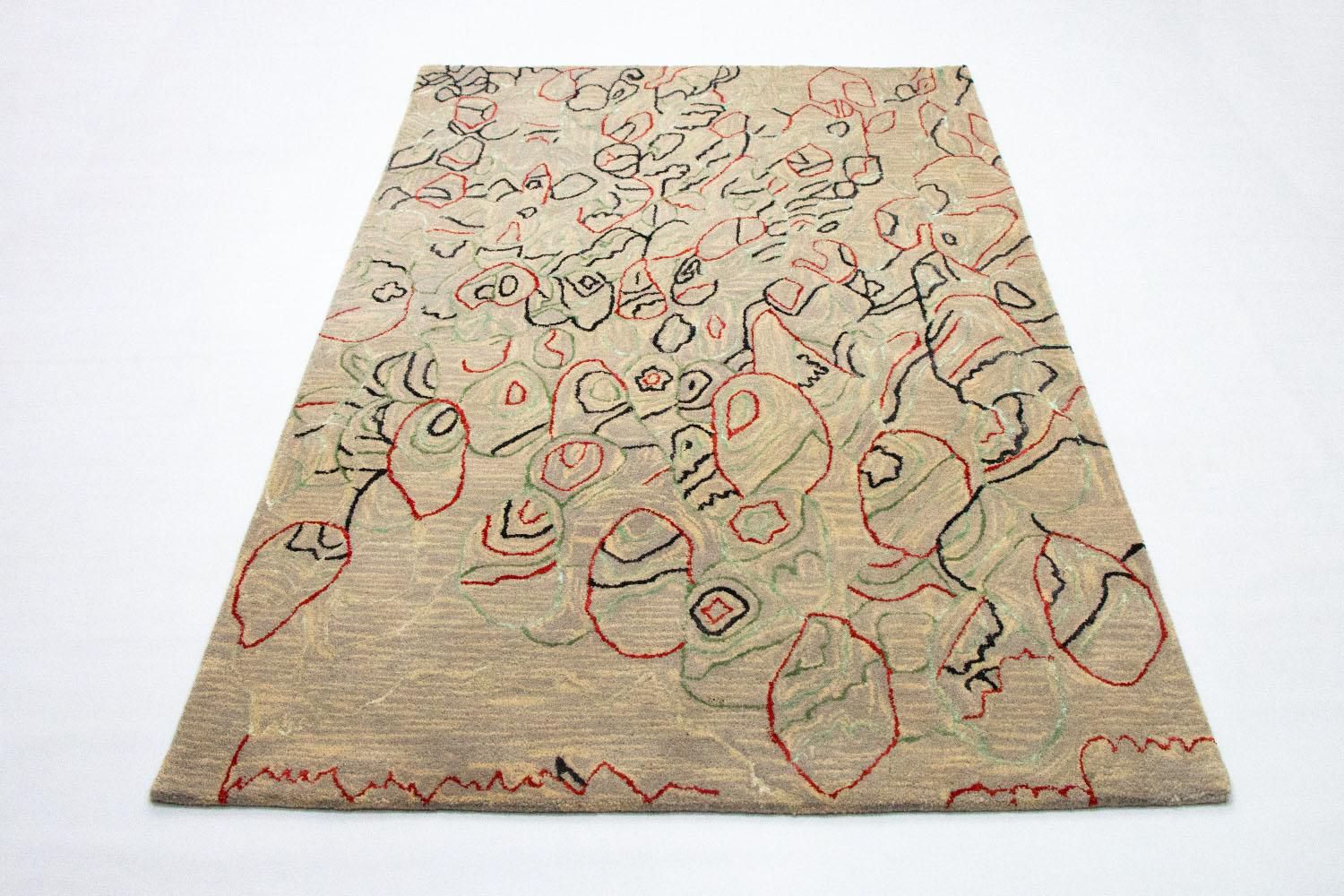 Designer tæppe - 242 x 152 cm - beige