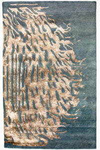 Designer tæppe - 242 x 153 cm - blå