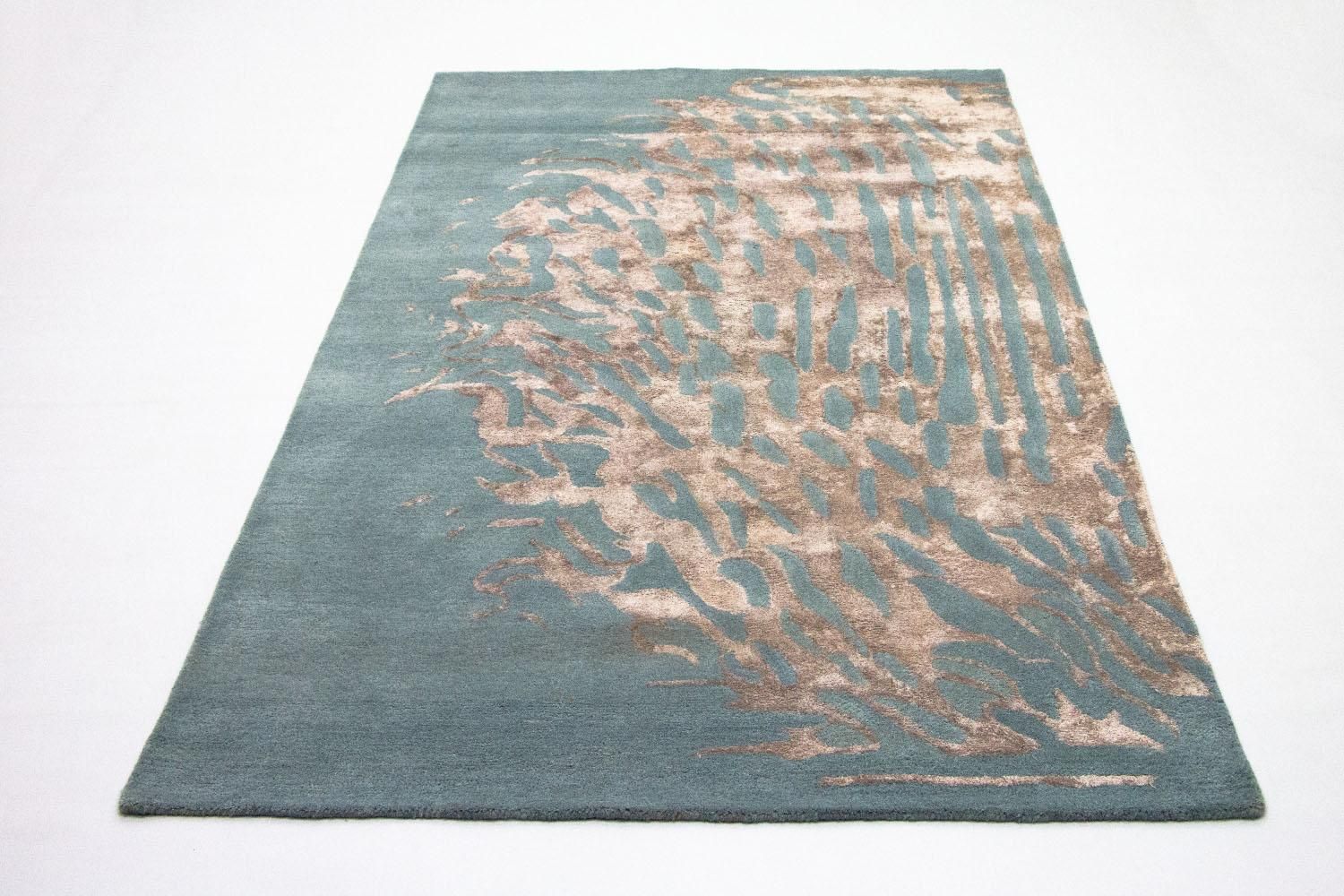 Designer tæppe - 242 x 153 cm - blå