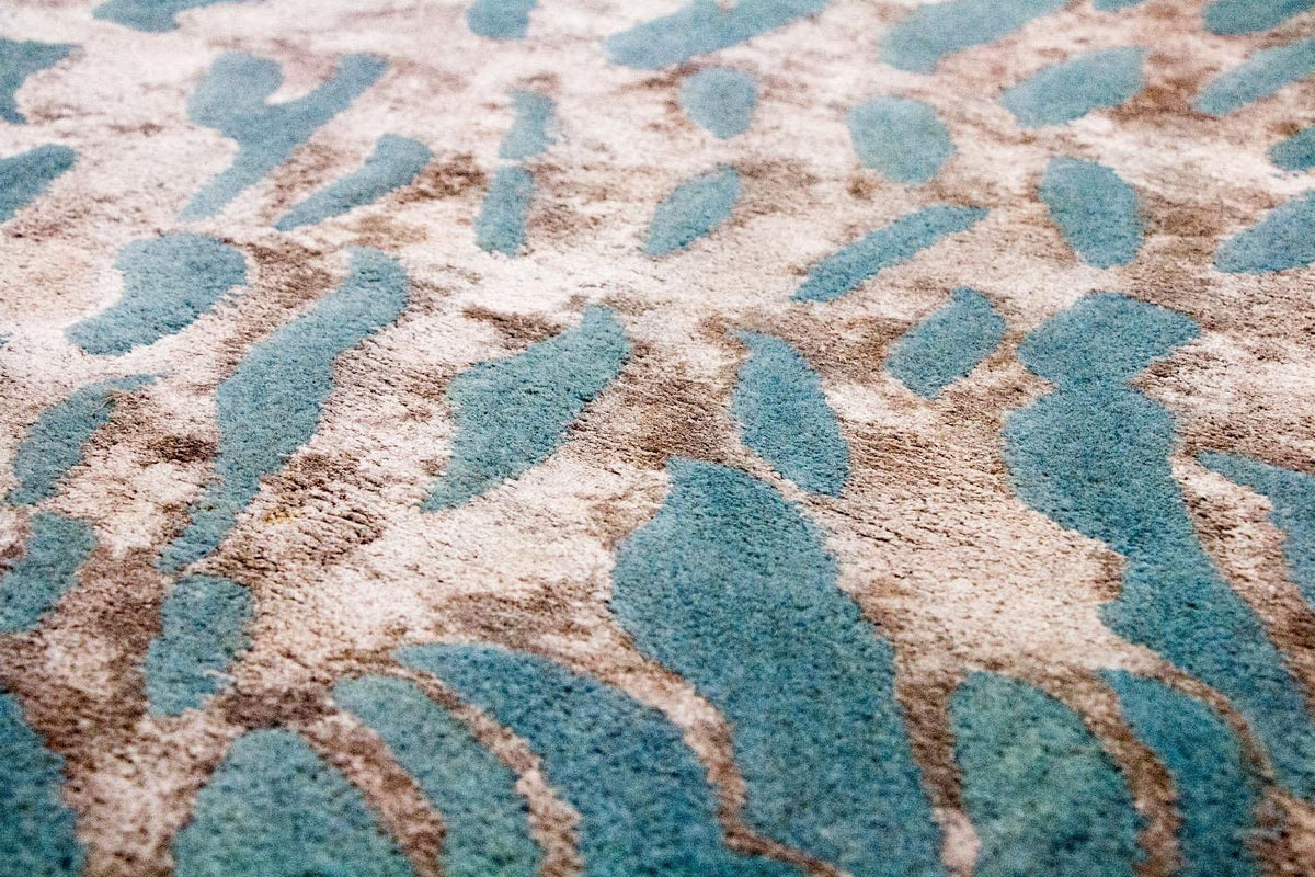 Designer tæppe - 242 x 153 cm - blå