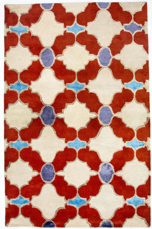 Uldtæppe - 243 x 153 cm - beige