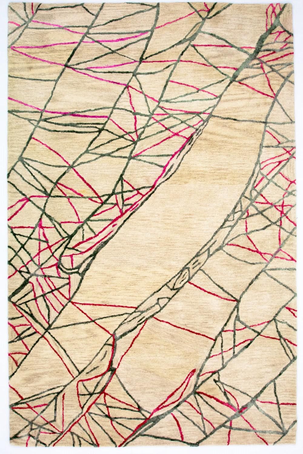 Designer tæppe - 242 x 154 cm - beige