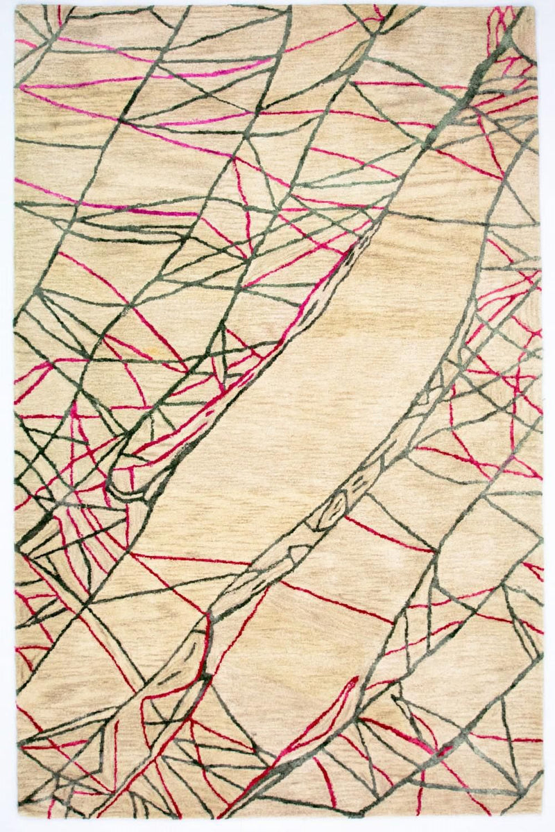 Designer tæppe - 242 x 154 cm - beige