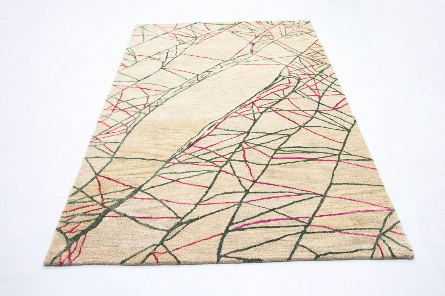 Designer tæppe - 242 x 154 cm - beige