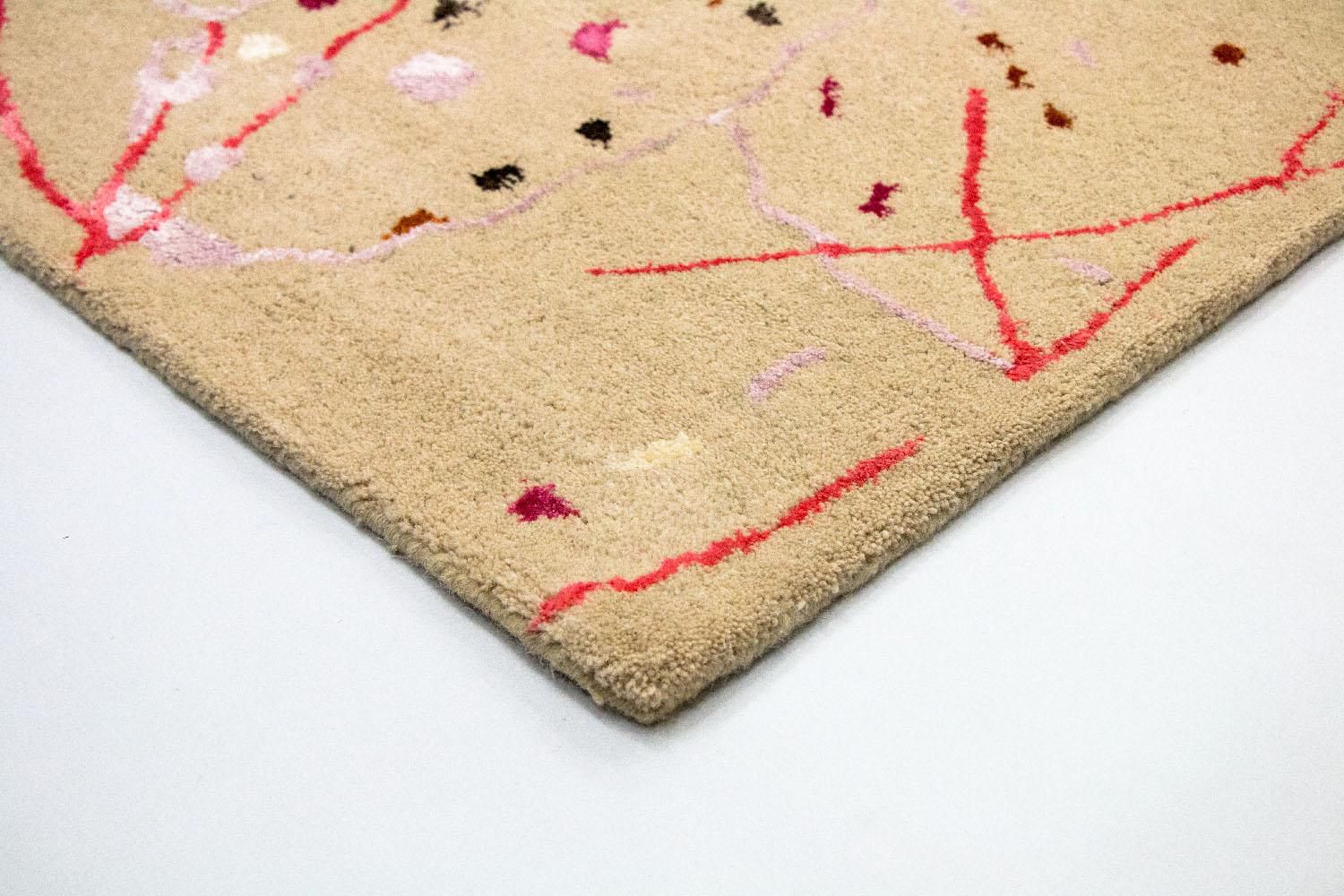 Designer tæppe - 244 x 155 cm - beige