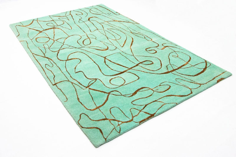 Designer tæppe - 246 x 154 cm - turkis