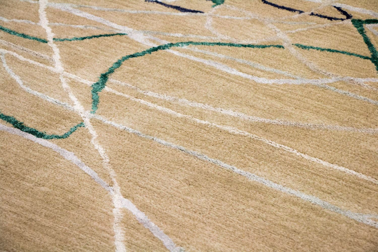 Designer tæppe - 242 x 153 cm - beige