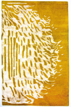 Designer tæppe - 242 x 154 cm - sennepsgul