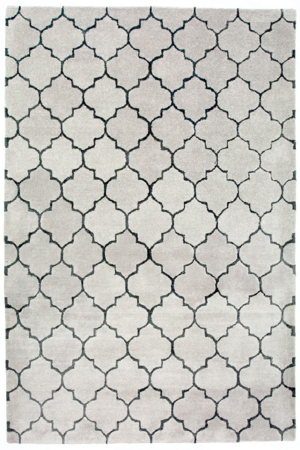 Uldtæppe - 232 x 164 cm - sølv