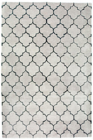 Uldtæppe - 232 x 164 cm - sølv