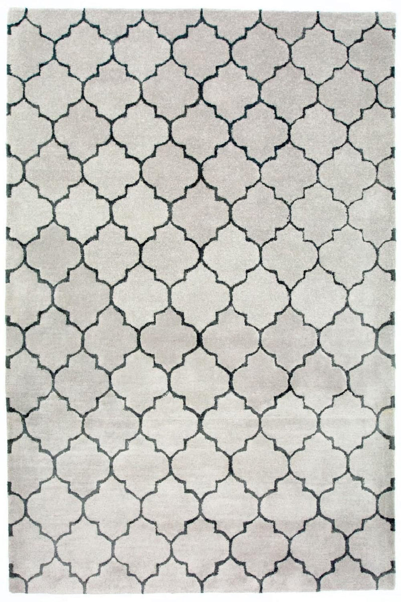 Uldtæppe - 232 x 164 cm - sølv