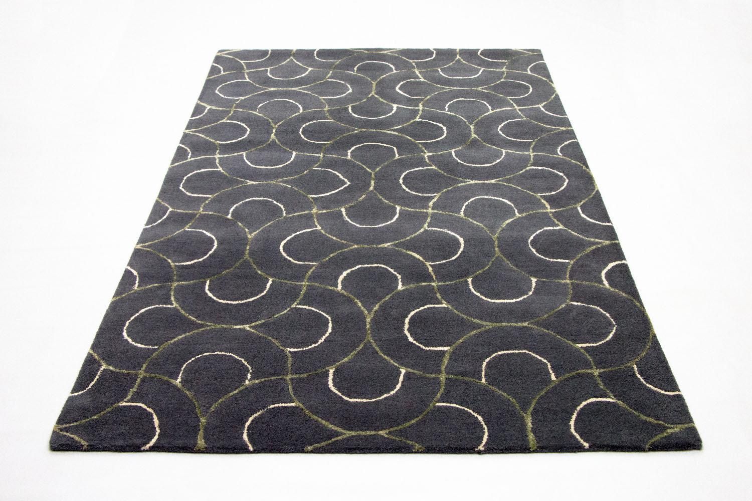 Designer tæppe - 242 x 152 cm - blå