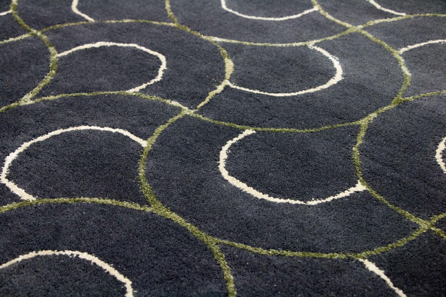 Designer tæppe - 242 x 152 cm - blå
