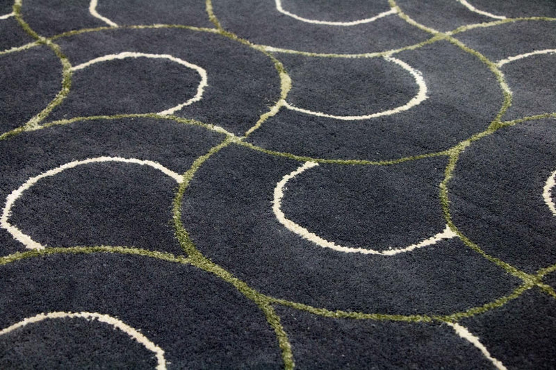 Designer tæppe - 242 x 152 cm - blå