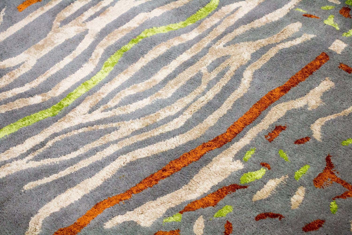 Designer tæppe - 243 x 152 cm - sølv