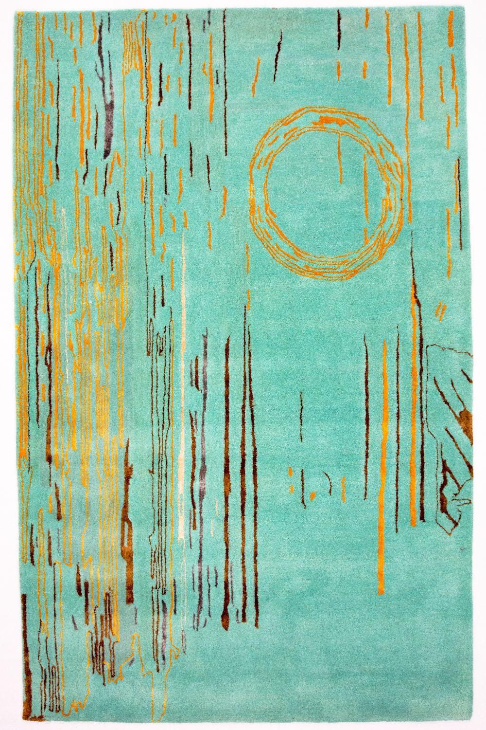 Designer tæppe - 244 x 154 cm - turkis
