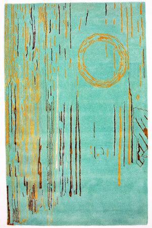 Designer tæppe - 244 x 154 cm - turkis