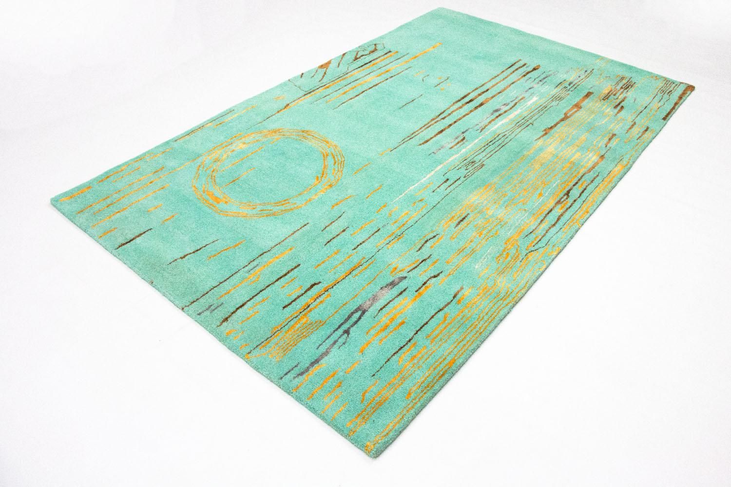 Designer tæppe - 244 x 154 cm - turkis