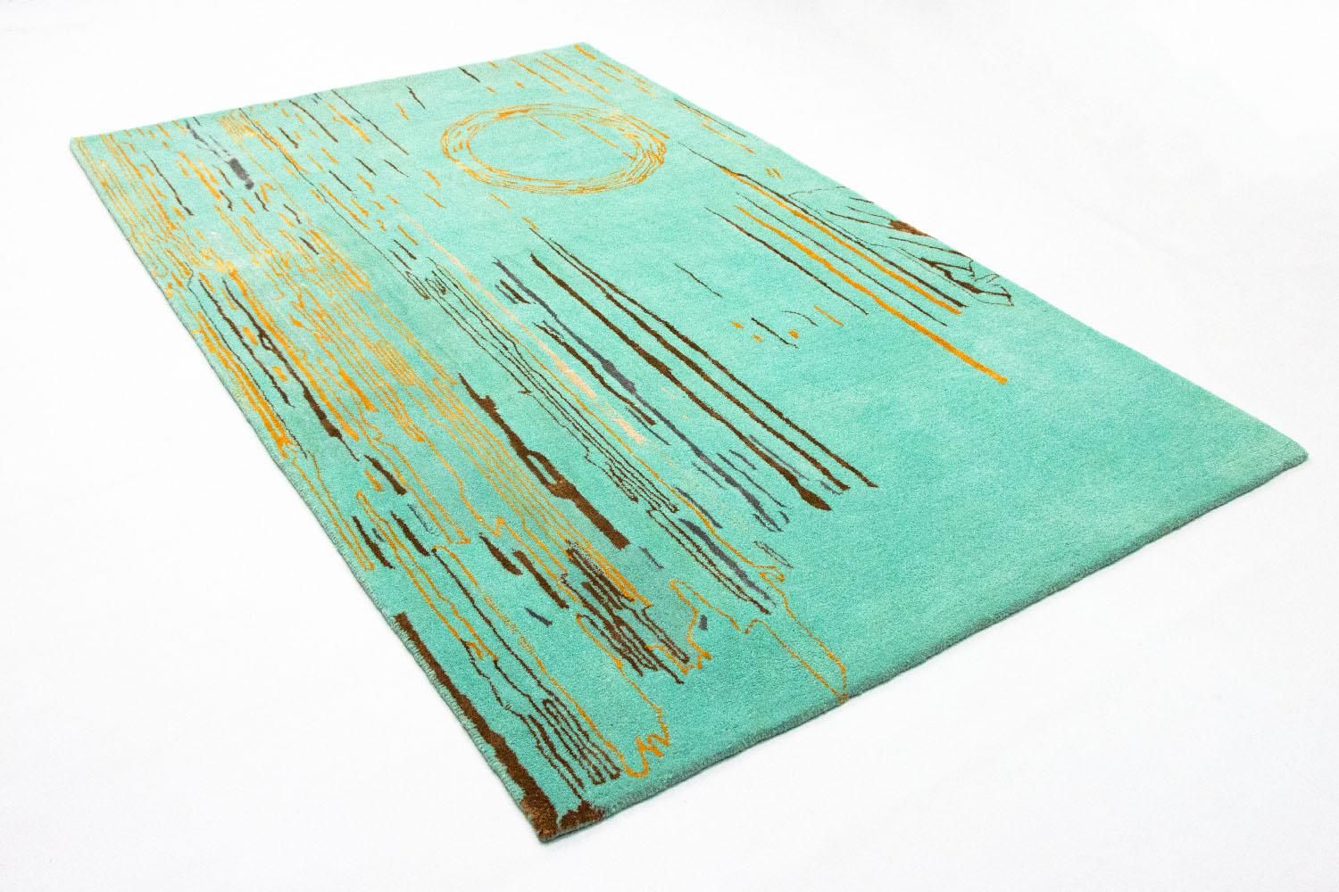 Designer tæppe - 244 x 154 cm - turkis