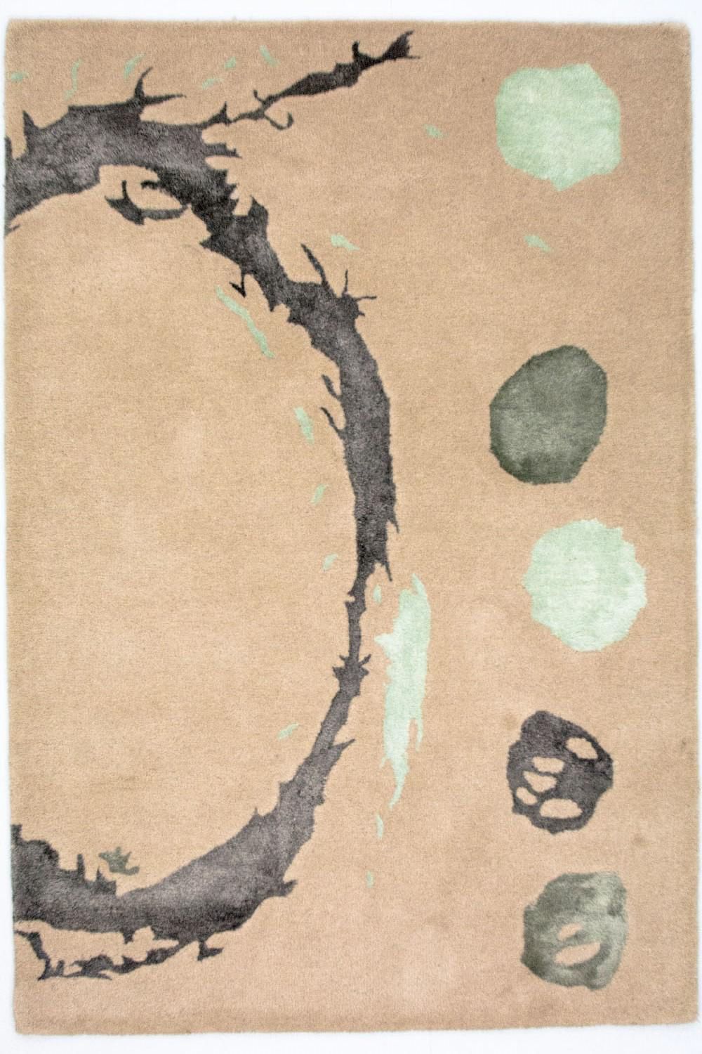 Designer tæppe - 179 x 121 cm - beige