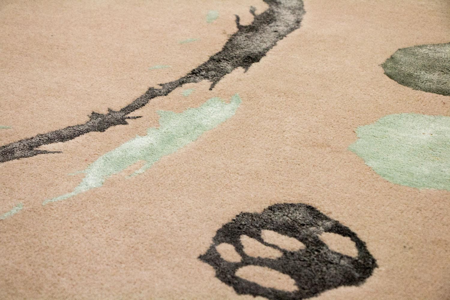 Designer tæppe - 179 x 121 cm - beige