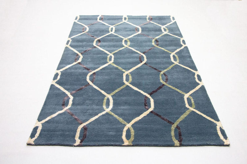 Designer tæppe - 240 x 153 cm - blå