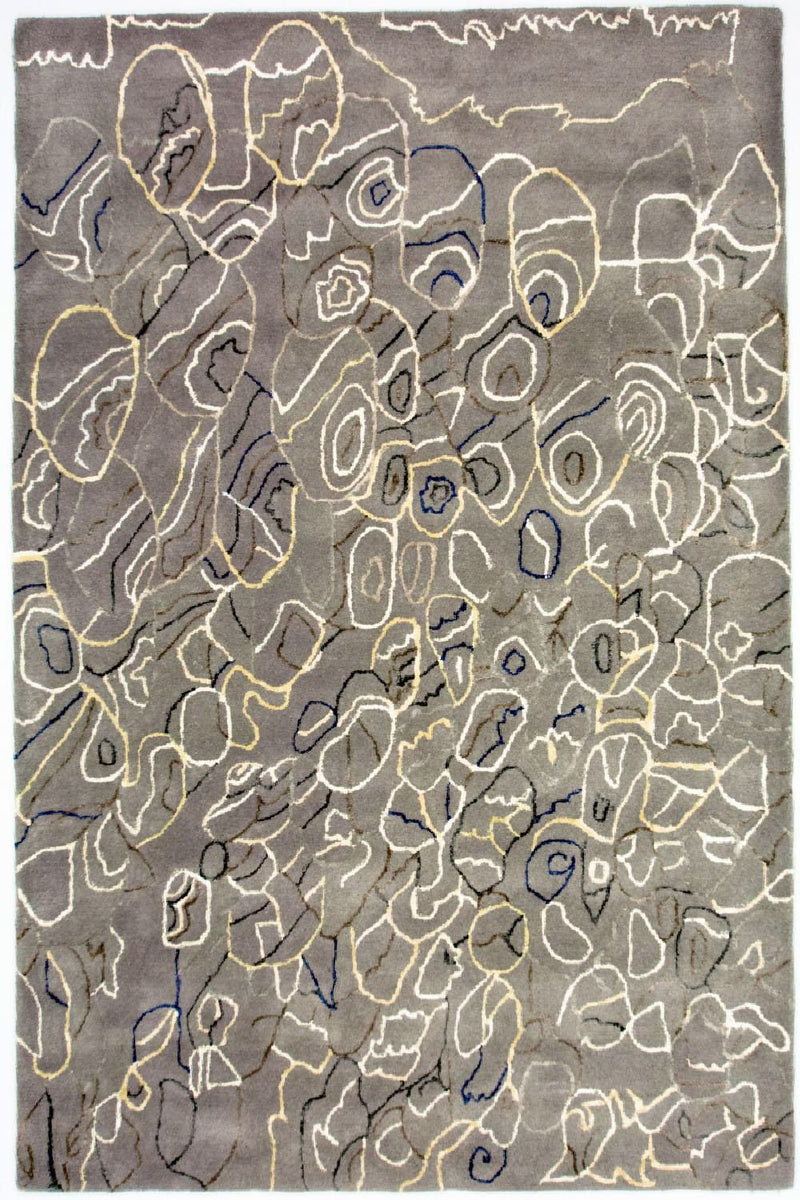 Designer tæppe - 243 x 155 cm - sølv
