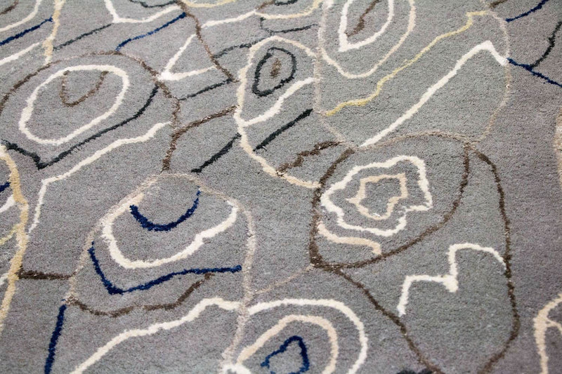 Designer tæppe - 243 x 155 cm - sølv
