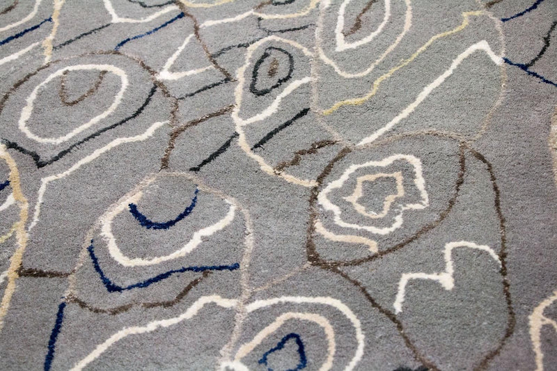 Designer tæppe - 243 x 155 cm - sølv