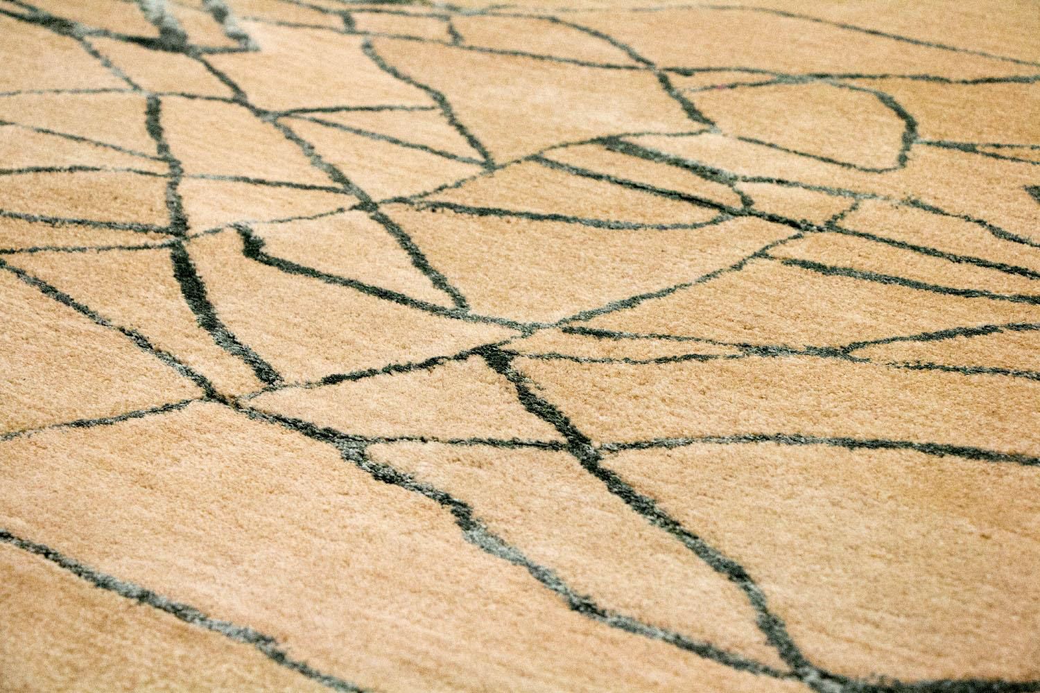 Designer tæppe - 243 x 152 cm - beige