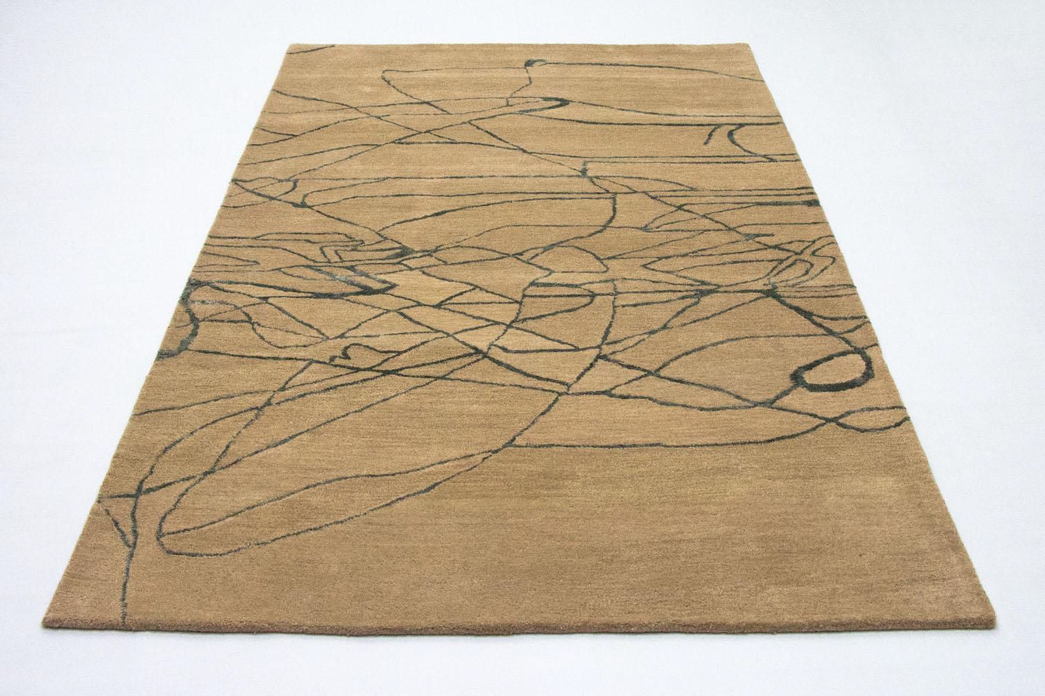 Designer tæppe - 243 x 152 cm - beige