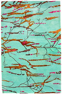 Designer tæppe - 248 x 154 cm - turkis