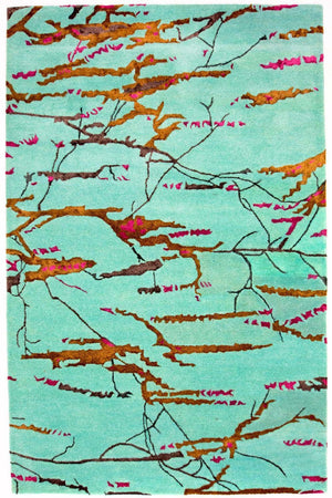 Designer tæppe - 248 x 154 cm - turkis