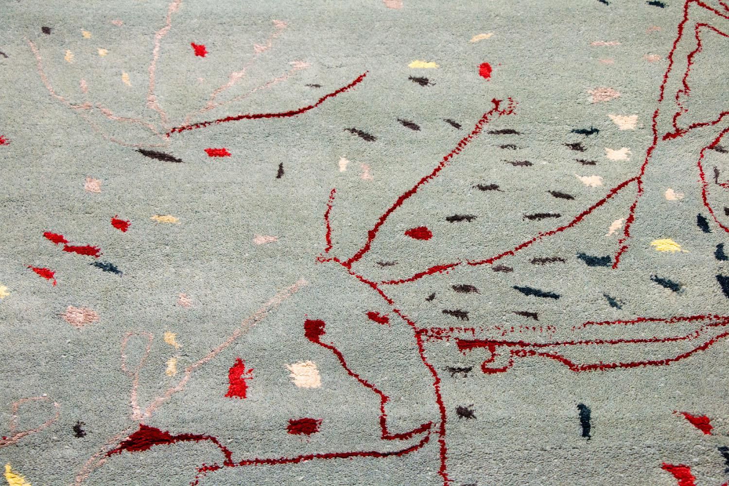 Designer tæppe - 243 x 156 cm - lyseblå