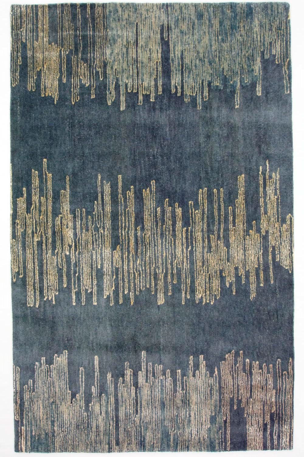 Designer tæppe - 246 x 154 cm - blå