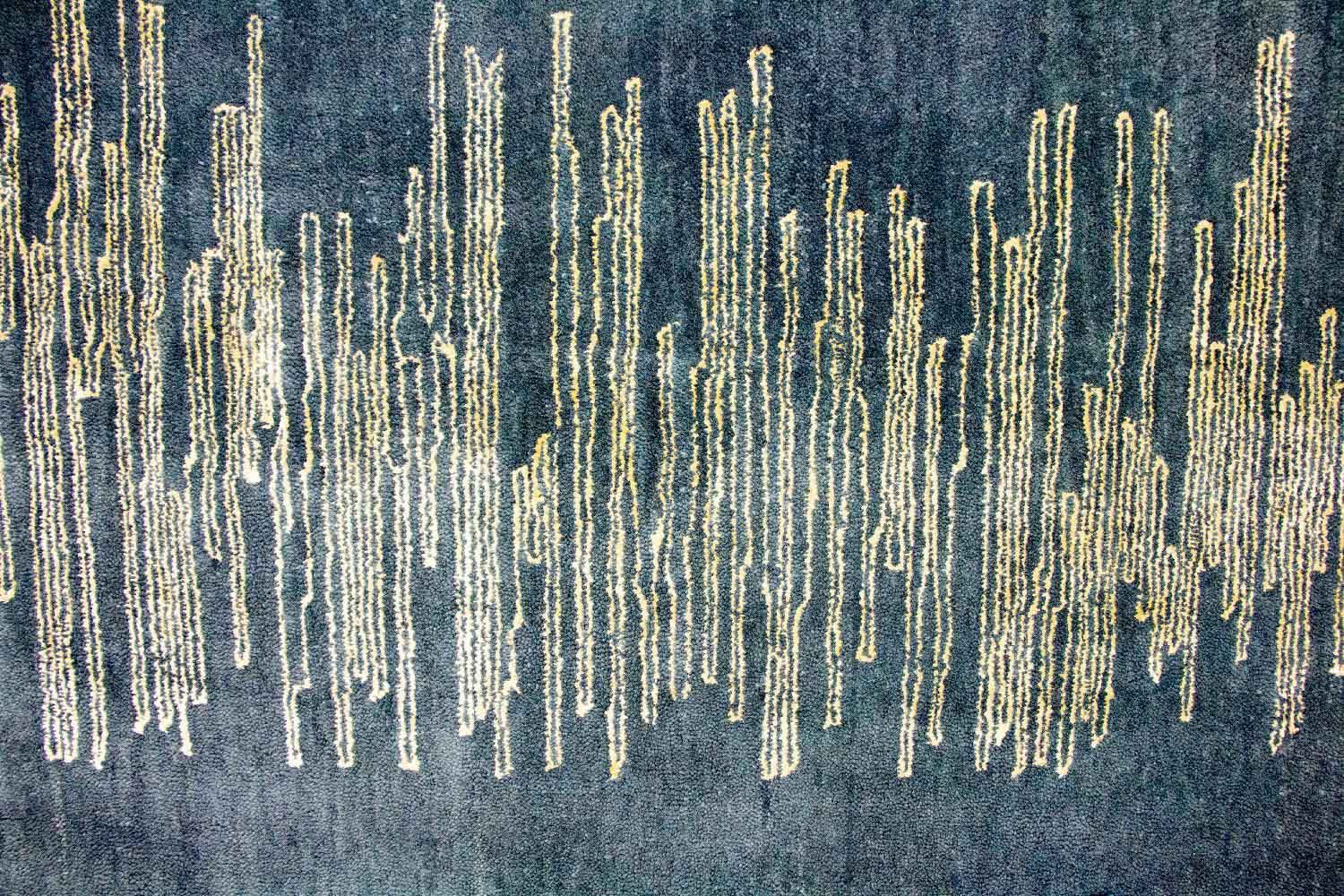 Designer tæppe - 246 x 154 cm - blå
