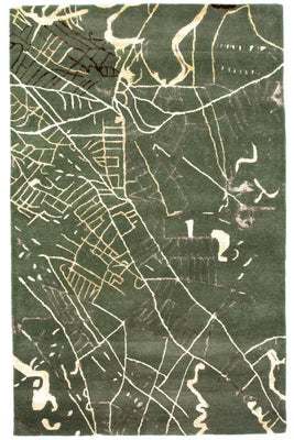 Designer tæppe - 243 x 154 cm - grøn