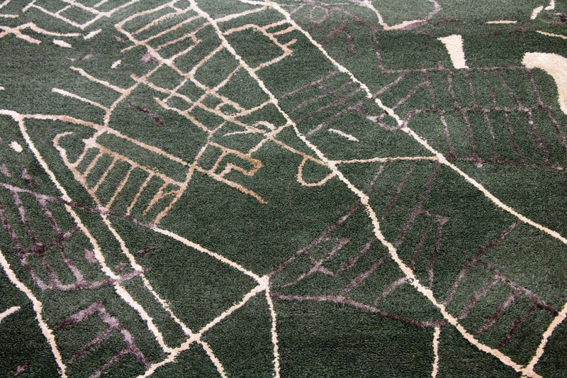Designer tæppe - 243 x 154 cm - grøn