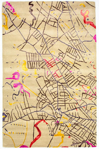 Designer tæppe - 241 x 152 cm - flerfarvet