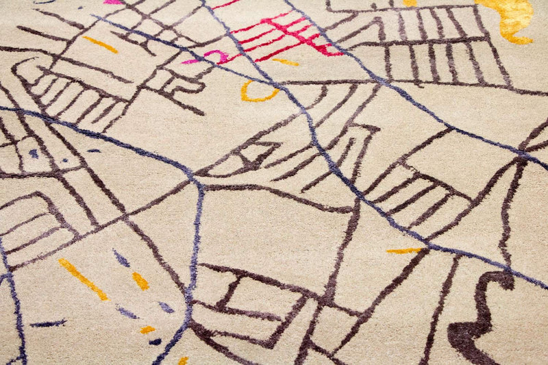 Designer tæppe - 241 x 152 cm - flerfarvet