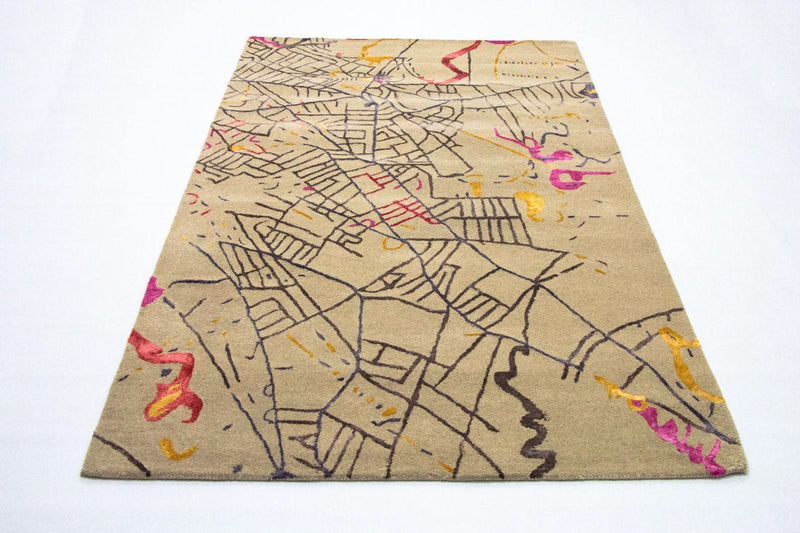 Designer tæppe - 241 x 152 cm - flerfarvet