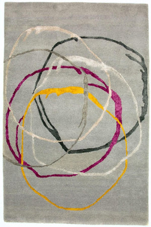 Designer tæppe - 243 x 153 cm - sølv