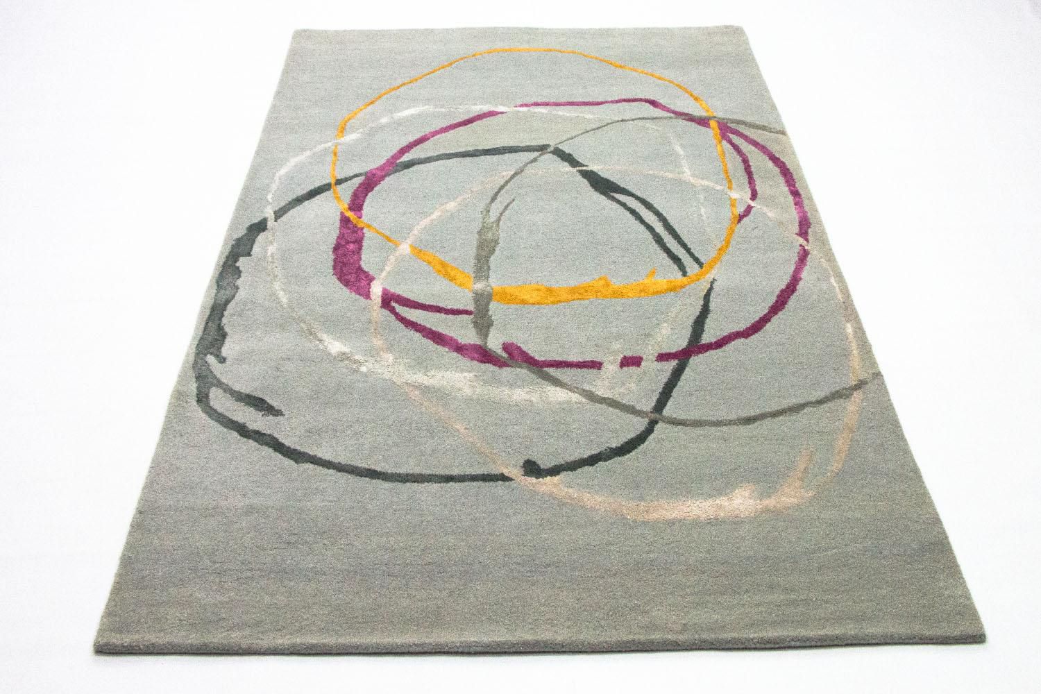 Designer tæppe - 243 x 153 cm - sølv